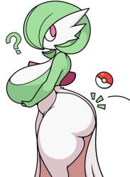1girls ? ass big_ass big_breasts breasts bubble_ass bubble_butt chubby chubby_female female female_gardevoir female_only female_pokemon game_freak gardevoir green_hair hair huge_ass huge_breasts jutsapostion looking_back pink_eyes pokeball pokemon pokemon_(species) question_mark side_boob side_view sideboob solo solo_female thighs throwing_object white_body white_skin