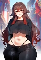 1girls ai_generated alley alleyway big_breasts big_butt big_thighs black_legwear brown_hair crop_top curvy curvy_figure day female female_focus female_only flower_shaped_pupils genshin_impact heavy_breathing hi_res high-waisted_thong hourglass_figure hu_tao_(genshin_impact) huge_breasts huge_butt huge_thighs imminent_anal imminent_fellatio imminent_oral imminent_penetration imminent_sex imminent_vaginal jeans liyue long_hair looking_at_viewer looking_back looking_back_at_viewer looking_down miyuai nai_diffusion naughty_face outdoor outdoors paag panties pants pawg red_eyes smile solo solo_female solo_focus stable_diffusion thiccwithaq_(ai_style) thick thick_butt thick_hips thick_legs thick_thighs thighs thong tight tight_clothes tight_clothing tight_fit tight_pants tights underboob voluptuous voluptuous_female wide_hips