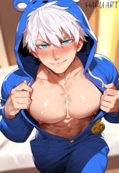 ai_generated bara_tiddies bara_tits big_pecs big_thighs gay haruartx jujutsu_kaisen male male_only satoru_gojo slutboy tagme thick_thighs wide_hips yaoi