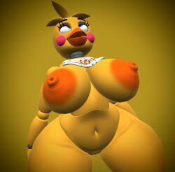 2024 3d 3d_(artwork) ahe_gao animatronic big_butt bird breasts five_nights_at_freddy's five_nights_at_freddy's_2 furry furry_female horn nude nude_female robot robot_girl seductive seductive_eyes seductive_look solo solo_female toy_chica_(fnaf) vagina