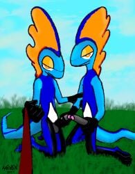 2024 3_toes 5_fingers absurd_res amphibian angry anthro aroused balls beckoning bedroom_eyes black_skin blue_body blue_skin closed_smile cloud cocky collar day diamond_(marking) dominant dominant_anthro dominant_male duo erection extended_arm eyelids facing_each_other feet field foreskin frill_(anatomy) front_view frottage frown frowning_at_viewer frustrated full-length_portrait glistening grabbing grass grass_field grey_penis half-closed_eyes handjob head head_crest head_frill hi_res holding_leash holding_object holding_penis inteleon interspecies intraspecies inviting kneeling larger_male leash lizard male male/male markings masturbation membrane_(anatomy) membranous_frill nintendo nude nude_anthro nude_male on_grass on_ground orgasm penile penile_masturbation penis penis_grab penis_on_penis pokemon pokemon_(species) pokephilia reptile restraints rubbing rubbing_penis scalie sex simple_coloring sitting sitting_on_ground sitting_on_knees sitting_sex sitting_up size_difference sly small_waist smile smiling_at_viewer stare story stripes submissive swordfight tail tips_touching toony toony_eyes welden_(artist)