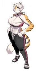 big_breasts breasts cleavage female furry huge_breasts mx99926 tagme thick_thighs tiger tiger_girl wide_hips