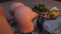 3d animated ass bouncing_ass bowsette breasts cleavage doggy_style erection female from_behind genderswap laosduude large_breasts male mario_(series) new_super_mario_bros._u_deluxe nintendo no_sound penis sex source_filmmaker straight video