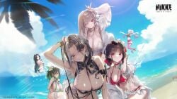 6girls amber_eyes animated ass barely_clothed barely_contained beach bikini black_hair blonde_hair flower flower_in_hair goddess_of_victory:_nikke green_hair guilty_(nikke) guilty_(wave_of_disbelief)_(nikke) hi_res high_heels high_resolution huge_ass huge_breasts jackal_(nikke) jumping large_breasts legs looking_at_viewer looking_back maiden_(nikke) maiden_(under_the_sun)_(nikke) massive_breasts multiple_girls ocean official_art palm_trees photoshoot pink_hair ponytail purple_eyes red_eyes rosanna_(chic_ocean)_(nikke) rosanna_(nikke) sakura_(bloom_in_summer)_(nikke) sakura_(nikke) shirt sitting splashing sunglasses sunglasses_on_head sunlight swimsuit tagme tattoo tattoos thick_thighs thighs video viper_(nikke) viper_(shine_of_love)_(nikke) white_hair yellow_eyes