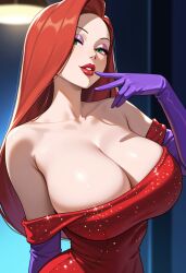 ai_generated big_breasts breasts disney huge_breasts jessica_rabbit kemonogirls large_breasts who_framed_roger_rabbit