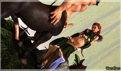 3d animal_genitalia anthro anthro_on_female anthro_on_human anthro_penetrating_human armor armored_boots boots breastplate bronwynne-horsing_around centaur comic diphallia diphallism duo erection female female_on_anthro horse_penis horsecock human human_on_anthro humanoid_penis male mongo_bongo multi_penis penis shoulder_armor straight taur undressing