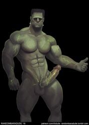 erection frankenstein frankenstein's_monster hitchhiking horror large_penis looking_at_viewer male male_only monster muscle randombaradude thick_thighs thumbs_up undead