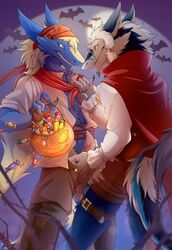 2boys anthro blue_fur body_fur candy claws clothing erection eyewear facial_hair food furry_balls gay glasses goatee grope halloween holidays hybrid_penis julian long_fur male male_only nude_male penis penis_out pirate public sergal smile smooth_penis surprise tail tail_tuft thorin thorin_(sergal) tres-art undressing unsure white_fur yaoi yellow_eyes