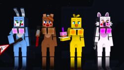 3d 4girls animatronic crossdressing cubic_breasts five_nights_at_freddy's mangle_(fnaf) minecraft model nude tagme toy_bonnie_(fnaf) toy_chica_(fnaf) toy_freddy_(fnaf)