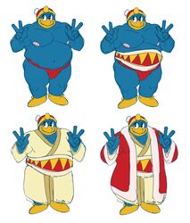 avian bird clothing king_dedede kirby_(series) male_only musclegut muscular_male nintendo overweight_male penguin penis_bulge speedo tagme