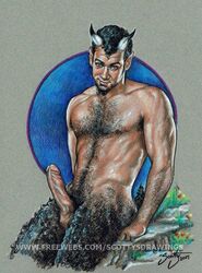 boner erection male male_only penis satyr scottysdrawings solo