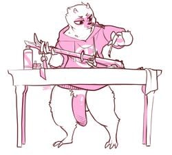 anthro bottomless clothed clothing flaccid fur humanoid_penis jintonic male male_only mammal penis sloth solo standing