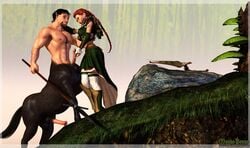 3d animal_genitalia anthro anthro_on_female anthro_on_human anthro_penetrating_human armor armored_boots boots breastplate bronwynne-horsing_around centaur comic crop_top diphallia diphallism duo erection female female_on_anthro horse_penis horsecock human human_on_anthro humanoid_penis male mongo_bongo multi_penis penis shoulder_armor straight taur