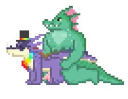 anal animal_genitalia animal_penis animated closed_eyes diphallia diphallism gif handlebarsprites hat hemipenes kobold male multi_penis penis pixel_art rainbow reptile scalie sex xenoyia yaoi