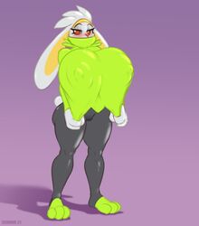 big_breasts big_butt bottomless erect_nipples female furry hourglass_figure pokémon_(species) pokemon pussy raboot schwoo thick_thighs