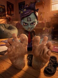 5_toes backpack crash_(series) crash_bandicoot_(series) crash_mind_over_mutant crash_of_the_titans dirty dirty_feet feet female female_focus female_only foot_fetish foot_focus musk musky_feet nina_cortex playstation poster socks socks_removed soles sony_corporation sony_interactive_entertainment sweaty sweaty_feet toes universal_studios