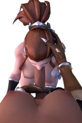 1futa 3d brigitte brigitte_lindholm brown_nipples brown_penis brown_skin club_shaped_penis dark-skinned_futanari dark_skin demon_hunter demon_hunter_sombra erection fellatio female futa_on_female futa_pov futadom futanari giver_pov huge_cock intersex long_penis nude oral overwatch penis pixelwizard pov sombra veiny_penis white_background wide_hips