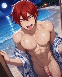 ahe_gao ai_generated anal animated ass_focus comfyui cum_drip drooling from_behind gay intense_sex male male/male muscular muscular_male oiled reki_kyan shiny_skin sk8_the_infinity stable_diffusion sweat tagme tongue_out video