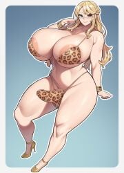 1futa alternate_version_available areola_slip balls big_balls big_penis bikini blonde_hair bracelet breasts clothed clothing erection futa_only futanari heterochromia hidarikiki high_heels huge_breasts human intersex light-skinned_futa light_skin original_character penis solo standing testicles thick_thighs thighhighs wide_hips
