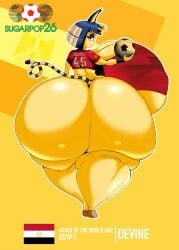 animal_crossing ankha ankha_devine_(user3345) big_ass big_breasts breasts bubble_butt cleavage egyptian egyptian_mythology female female_only furry huge_ass huge_breasts hyper hyper_ass hyper_breasts looking_at_viewer looking_back soccer soccer_ball sugarpop tagme thick_thighs wide_hips yellow_body yellow_skin