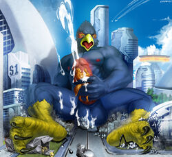 anthro avian balls bird burntricegoblin canine city corneria cum cum_on_balls cum_on_fingers cum_on_hand cum_on_leg cum_on_penis cum_on_self cumshot destruction erection falco_lombardi feet foot_fetish foot_focus fox fox_mccloud gay hi_res macro male male/male male_only mammal masturbation micro nintendo penis star_fox video_games wolf wolf_o'donnell yaoi