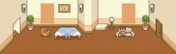 animated animated_gif autofellatio cum cum_drip cum_in_mouth cum_on_face earthbound hat masturbation mother_(series) ness penis pixel_animation pixel_art