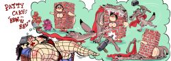 anthro big_ass big_bad_wolf black_hair brick carrot dreaming fat_ass glasses huge_ass long_hair male nude_female pig pot red_riding_hood red_riding_hood_(cosplay) satyr_(artist) sleeping the_three_little_pigs wolf