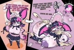 1boy 1girls after_sex algob4v alternate_costume before_and_after bite_mark bite_mark_on_breast cafe_cuties_series cum cum_everywhere cum_inside defeated dialogue female filled_with_cum fucked_silly impregnation instant_loss_2koma league_of_legends male mascara_tears ovum ovum_with_face pointy_ears purple_hair rolling_eyes runny_makeup shortstack spank_marks sperm_meets_ovum text thick_thighs vex_(league_of_legends) vomiting_cum x-ray yordle