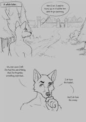 1boy anthro casual furry male monochrome nude tagme tatzel text unaware