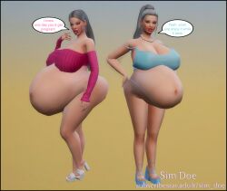 3d bimbo bimbo_body bimbo_lips bottomless bottomless_female caption catherine_dawson(sim_doe) dina_bernard_(sim_doe) english english_text gilf grey_hair grey_hair_female high_heel_sandals high_heels high_resolution huge_belly hyper_ass hyper_belly hyper_breasts hyper_pregnancy hyper_pregnant hyper_pregnant_belly massive_belly mature mature_female mature_woman original_character original_characters pearl_necklace ponytail pregnancy pregnant pregnant_belly pregnant_female revealing_clothes revealing_outfit sim_doe sims sims4 sims_4 speech_bubble text text_bubble the_sims the_sims_4 thick_ass thick_hips thick_legs thick_thighs