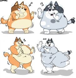 2026 3_toes 4_fingers anthro arms_bent australian_cattle_dog bedroom_eyes big_breasts big_eyes biped black_body black_ears black_eyes black_fur black_nose black_spots black_tail_tip bluey_(series) blush blush_lines bodily_fluids breast_size_difference breasts brown_body brown_ears brown_fur canid canine canis cattledog cheek_tuft chilli_heeler cracked_ground cracks dancing dark_body dark_fur dark_markings deep_navel digital_drawing_(artwork) digital_media_(artwork) dipstick_tail domestic_dog duo eyebrows facial_tuft featureless_breasts feet female fingers flying_sweatdrops fur fur_tuft genitals glistening glistening_nose gloves_(marking) grey_body grey_breasts grey_ears grey_fur grin grinning_at_viewer herding_dog heterochromatic_ears hi_res huge_breasts humanoid_hands innie_vulva iris light_body light_fur light_markings looking_at_viewer looking_up mammal markings mature_anthro mature_female motion_lines motion_outline multicolored_body multicolored_fur multicolored_tail musical_note musical_symbol narrowed_eyes navel no_pupils nude nude_anthro nude_female obese obese_anthro obese_female on_one_leg orange_body orange_fur orange_tail overweight overweight_anthro overweight_female pastoral_dog plantigrade pointy_ears prick_ears raised_eyebrow red_blush roytund_fox seductive shadow sharp_teeth simple_background smile smiling_at_viewer snout spots spotted_back spotted_body spotted_fur spotted_markings spotted_tail standing sweat sweatdrop sweaty_body sweaty_face sweaty_fur symbol tail tail_markings tan_inner_ear teeth thick_eyebrows toes trixie_heeler tuft two_tone_tail vulva white_background white_body white_breasts white_eyebrows white_fur white_markings white_sclera white_spots white_tail