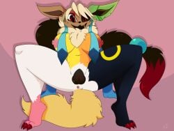 abominaceon animal_genitalia animal_vulva anthro anus areola black_body black_fur black_nose black_sclera blue_body body_horror breasts butt canid canine canine_genitalia canine_vulva claws digital_media_(artwork) e-01 eevee eeveelution female flareon fur fusion generation_1_pokemon generation_2_pokemon generation_4_pokemon generation_5_pokemon generation_6_pokemon genitals glaceon hair hi_res hybrid hybrid_pokemon jolteon leafeon looking_at_viewer mammal monster multicolored_body nintendo nipples nude open_mouth orange_body pokemon pokemon_(species) presenting presenting_hindquarters red_eyes simple_background smile solo spread_legs spreading sylveon tail umbreon vaporeon vulva white_body white_fur yellow_body yellow_fur zoroark