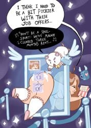 1girls ass bee_(bee_and_puppycat) bee_and_puppycat cum_on_ass dialogue female public_sex public_use puppycat satyr_(artist)