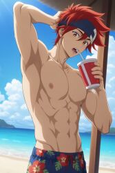 ahe_gao ai_generated anal animated ass_focus comfyui cum_drip drooling from_behind gay intense_sex male male/male muscular muscular_male oiled reki_kyan shiny_skin sk8_the_infinity stable_diffusion sweat tagme tongue_out video