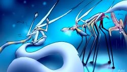 16:9 6_legs abdominal_bulge abstract_background anal anal_penetration animal_genitalia animal_vulva anus applejuice_(soft_bugg) balls belly blind blue_background blush bodily_fluids bodily_noises breath butt canine_genitalia canine_vulva claws collar collar_pull deity digital_media_(artwork) disability divine_longkat domestic_cat duo erection felid feline felis female female_penetrated feral fur genitals glurk hi_res ksyker_ringola l0veblood long_ears long_legs long_tail male male/female male_penetrating male_penetrating_female mammal markings multi_leg multi_limb multi_nipple nipples nude onomatopoeia open_mouth oral_vore panting paws penetration penile penile_penetration penis pump_(sound_effect) rumbling_stomach sex sharp_teeth simple_background smile sound_effects striped_markings striped_tail stripes sweat sweatdrop tail tail_markings teeth teeth_showing text throbbing tongue unknown_species vore vulva white_body white_fur widescreen