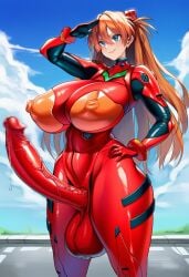 1futa ai_generated areolae asuka_langley_sohryu balls big_areola big_balls big_breasts big_cock big_nipples big_penis big_testicles breasts censored clothed clothing cock dick dickgirl erect_nipple erect_nipples erect_penis erection futa_only futanari intersex light-skinned_futa light-skinned_futanari long_hair long_penis neon_genesis_evangelion nipples orange_hair penis plugsuit scrotum solo solo_futa testicles veiny_penis