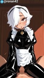 1girls ai_generated brawl_stars colette_(brawl_stars) female latex latex_suit maid maid_uniform penis_in_pussy pussy ronan42 sex