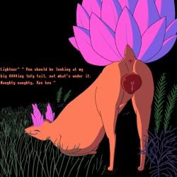 1:1 2026 animal_genitalia animal_vulva anus ass_up bodily_fluids butt canid canine canine_genitalia canine_vulva crane_(artist) darkner deltarune dialogue elemental_creature eyes_closed female female_feral feral flora_fauna fox genital_fluids genitals hi_res leaf leaf_ears leaf_tail mammal netskie plant plump_labia presenting presenting_hindquarters raised_tail solo tail tail_anus tongue tongue_out true_fox undertale_(series) vaginal_fluids vulva