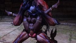 anonorenk dark-skinned_female defeated final_fantasy_xiv full_nelson gpose(ffxiv) gpose_(ffxiv) monster monster_cock monster_rape rape raped_female rough_sex tagme vaginal_penetration viera