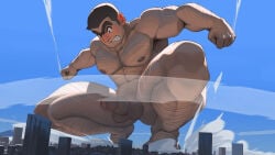 1boy abs absurd_res arm_hair armpit_hair armpits balls balls_bigger_than_building bara beard_stubble beefy biceps big_areola big_balls big_penis black_eyes black_hair blush breasts canonical_scene censored censored_penis chest_hair city city_destruction cityscape clenched_teeth completely_nude crouching daddy destruction dilf ear_blush exhibitionism eyelashes falling foreskin gay giant hairy half-erect hi_res huge_cock hunk imminent_disaster impact kankichi_ryotsu kochikame landing leg_hair looking_down macro macrophilia male male_only manly mature_male moobs morning mosaic_censoring motion_blur muscles muscular muscular_arms muscular_legs muscular_male muscular_neck muscular_thighs mustache_stubble navel nude pecs penis penis_bigger_than_building pointless_censoring pubic_hair quadriceps short_hair six_pack sky smoke solo spread_legs squatting thick thick_arms thick_eyebrows thick_legs thick_penis thick_thighs thunder_thighs tough_guy triceps uncircumcised uncut unibrow unretracted_foreskin very_high_resolution widescreen wince yanxi2018 yaoi