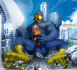 anthro avian bird burntricegoblin canine city corneria destruction erection falco_lombardi feet foot_fetish foot_focus fox fox_mccloud gay hi_res macro male male/male male_only mammal masturbation micro nintendo penis precum star_fox video_games wolf wolf_o'donnell yaoi