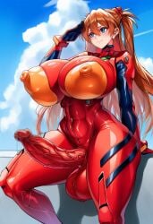 1futa ai_generated areolae asuka_langley_sohryu balls big_areola big_balls big_breasts big_cock big_nipples big_penis big_testicles breasts censored clothed clothing cock dick dickgirl erect_nipple erect_nipples erect_penis erection futa_only futanari intersex light-skinned_futa light-skinned_futanari long_hair long_penis neon_genesis_evangelion nipples orange_hair penis plugsuit scrotum solo solo_futa testicles veiny_penis