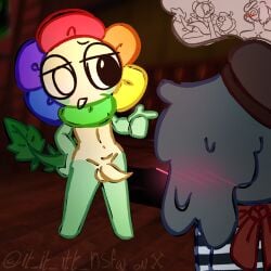 blot_(dandy's_world) blushing dandy's_world dandy_(dandy's_world) dandys_world itititt kiwiiuri looking_at_another naked_male tentacle_penis