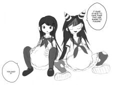2girls after_sex black_hair black_hair_female busty busty_female danganronpa danganronpa:_trigger_happy_havoc danganronpa_2:_goodbye_despair enjoying_pregnancy female female_only fetal_movement holding_pregnant_belly hyper_pregnancy kicking_(pregnancy) maizono_sayaka mioda_ibuki multicolored_hair pink_eyes pink_eyes_female pregnant pregnant_belly pregnant_female punk punk_girl sayaka_maizono uncolored