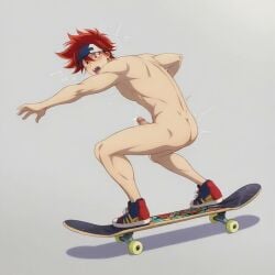 ahe_gao ai_generated anal animated ass_focus comfyui cum_drip drooling from_behind gay intense_sex male male/male muscular muscular_male oiled reki_kyan shiny_skin sk8_the_infinity stable_diffusion sweat tagme tongue_out video