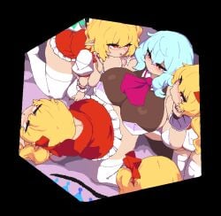 1futa 4girls 5girls 6+girls aged_up all_fours alternate_breast_size animated animated_gif ascot ass bat_wings blonde_hair blue_hair blush bow breasts cleavage clone closed_mouth crystal crystal_wings dress flandre_scarlet four_of_a_kind_(touhou) frilled_skirt frills from_above futa_with_female futanari group_sex hair_between_eyes hair_bow hair_ribbon half-closed_eyes harem huge_breasts implied_futanari incest kissing kissing_while_penetrated kissing_while_penetrating large_breasts leotard light_blue_hair long_hair looking_at_another looking_up medium_hair multiple_girls nail_polish no_headwear one_side_up open_mouth pointy_ears puffy_short_sleeves puffy_sleeves purple_ascot red_ascot red_bow red_dress red_eyes red_nails red_ribbon red_skirt red_vest remilia_scarlet remilia_scarlet_(takorin) ribbon shimaidon_(sex) shirt short_hair short_sleeves siblings side_ponytail sisters sitting skirt smile takorin thighhighs thighs tongue tongue_out touhou touhou_futanari_scarlet_escape touhou_project underwear vest white_shirt white_thighhighs wings wrist_cuffs yellow_ascot yuri