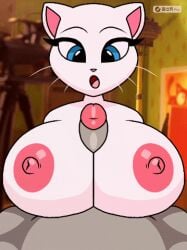 animated anthro beat_banger bodily_fluids breast_play breasts bunfan_games cum duo ejaculation female genital_fluids genitals low_res male male/female penis sex talking_angela talking_tom talking_tom_and_friends titfuck