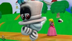 3d animated blonde_hair blue_eyes blue_hair cappy_(mario) closed_eyes clothing dress earrings eyes_closed female ghost gloves handjob hat human male mario_(series) nintendo pale_skin penis princess_peach public red_eyes source_filmmaker super_mario_odyssey tail tiara tiara_(mario) video zensintemple