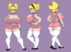 aged_up blonde_hair blue_eyes cleavage clothing curvy darkeros13 dat_ass female gigantic_breasts human mandy mandy_(billy_and_mandy) pale_skin short_hair the_grim_adventures_of_billy_and_mandy thedarkeros voluptuous wide_hips