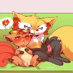 <3_pawpads 1boy 1girls 3_toes ? ahe_gao amber_eyes animal_genitalia animal_penis anthro anthro_on_feral black_fur black_nose blush braixen brown_eyes brown_fur brown_hair canine_penis clitoris clothed clothing comic countershading cub cum drooling duo erection female feral fire fur furry hair half-closed_eyes in_heat interspecies jaki-kun_(character) magic male mammal markings multi_nipple multi_tail nintendo nipples on_couch open_mouth penis pink_penis pokemon pokemon_(species) pokemon_rgby pokemon_xy pussy pussy_juice red_tail saliva seductive shaking socks_(marking) speech_bubble spread_legs spreading straight tan_countershading tan_fur testicles toes tongue tongue_out topless trembling video_games vulpix wet white_fur yellow_fur young zanthu